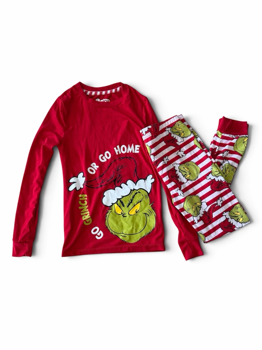 Kids Red Grinch Holiday Pajama Set